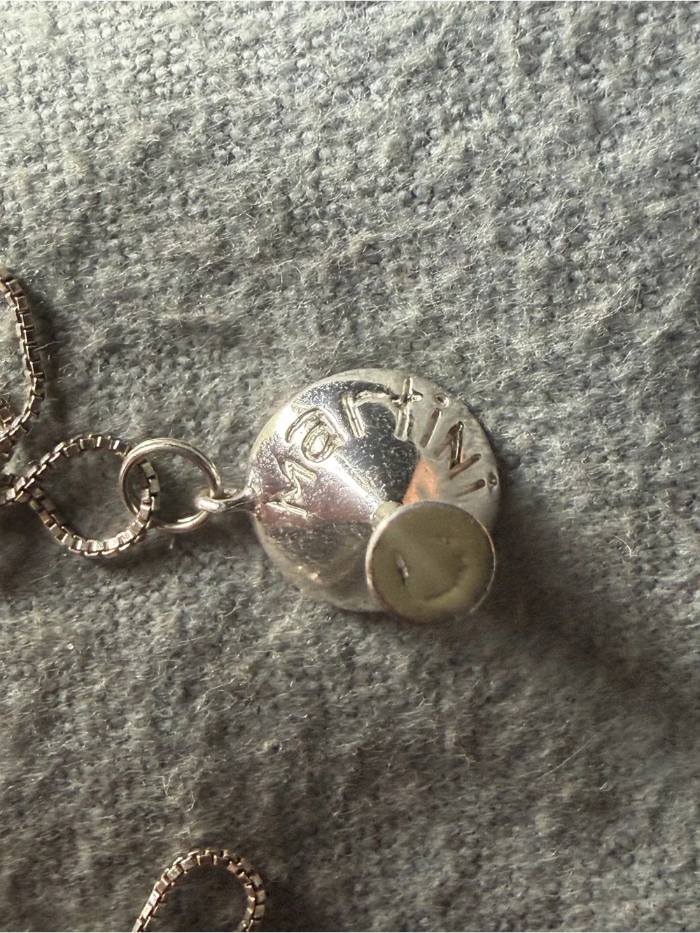 Sterling Silver 925 Dirty Martini 🍸 with an olive 🫒 Pendant 18” Necklace
